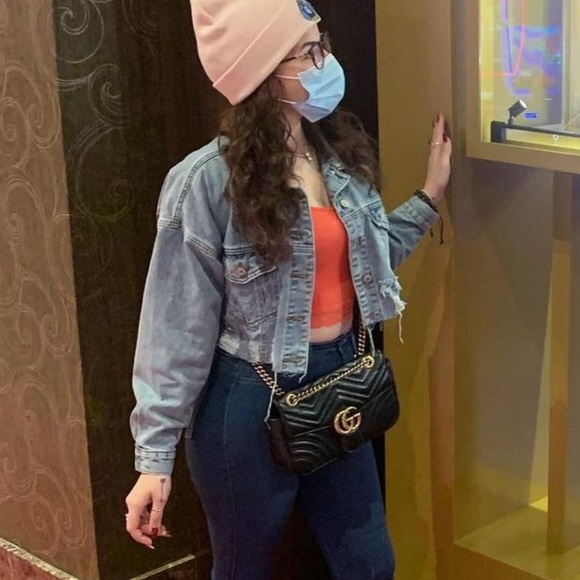 Distressed Cropped Denim Jacket (M) - Picture 8 of 8